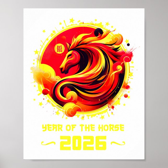 Chinese New Year 2026 Horse Happy Chinese New Year Poster (Framsidan)