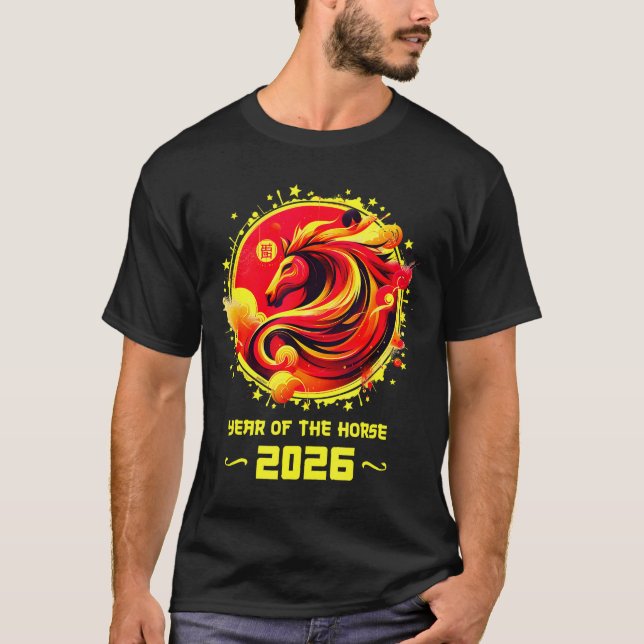 Chinese New Year 2026 Horse Happy Chinese New Year T Shirt (Framsida)