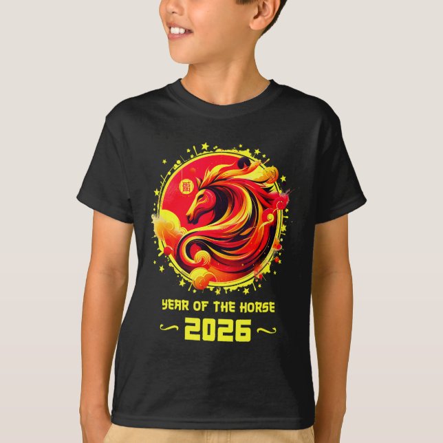 Chinese New Year 2026 Horse Happy Chinese New Year T Shirt (Framsida)