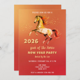 Chinese New Year 2026 Horse New Year Party Inbjudningar