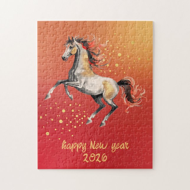 Chinese New Year 2026 Horse New Year Party Pussel (Vertikal)