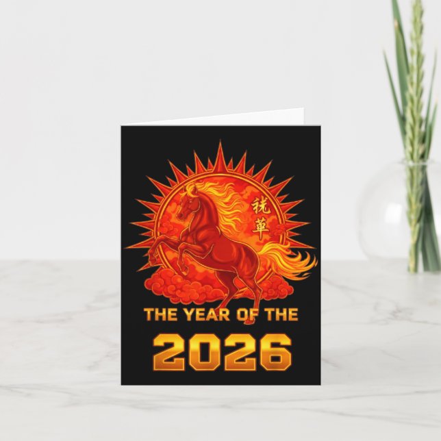 Chinese New Year 2026 Of The Fire Horse Men Women  Kort (Framsida)