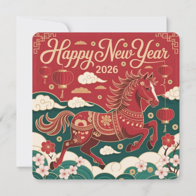 Chinese New Year 2026 Red Fire Horse  (Framsida)