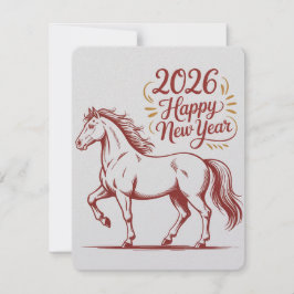 Chinese New Year 2026 Red Fire Horse Card OSA Kort