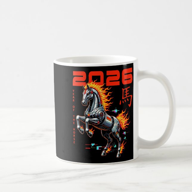 Chinese New Year 2026 Year Of The Fire Horse Cyber Kaffemugg (Höger)