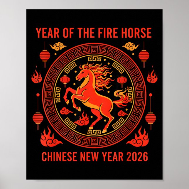 Chinese New Year 2026 Year Of The Fire Horse  Poster (Framsidan)