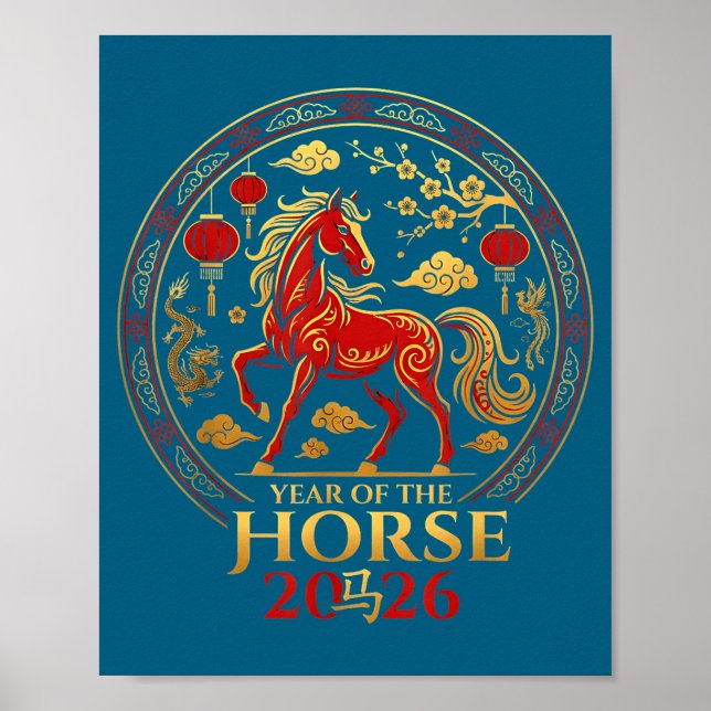 Chinese New Year 2026 Year Of The Horse 4  Poster (Framsidan)
