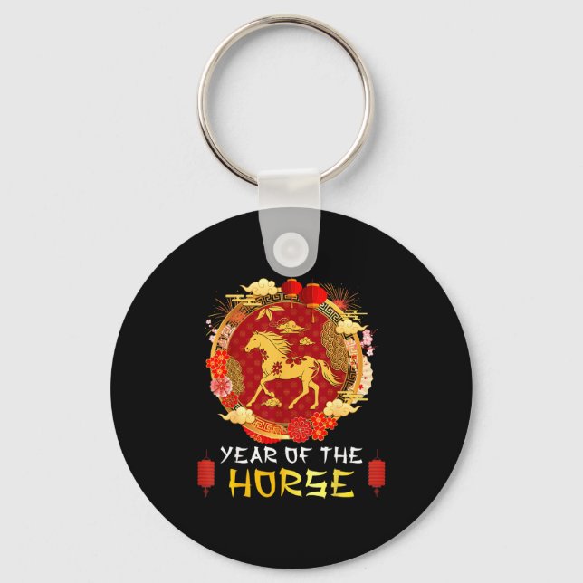 Chinese New Year 2026 Year Of The Horse Chinese Zo Nyckelring (Framsida)