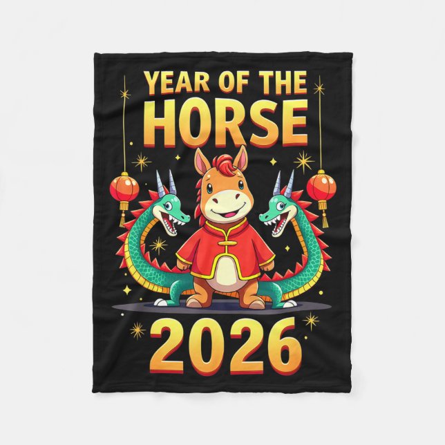 Chinese New Year 2026 Year Of The Horse  Fleecefilt (Framsidan)
