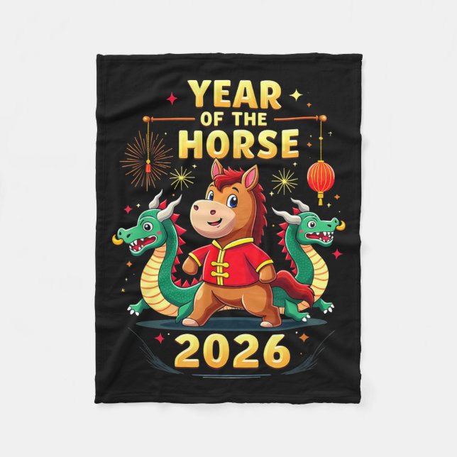 Chinese New Year 2026 Year Of The Horse  Fleecefilt (Framsidan)