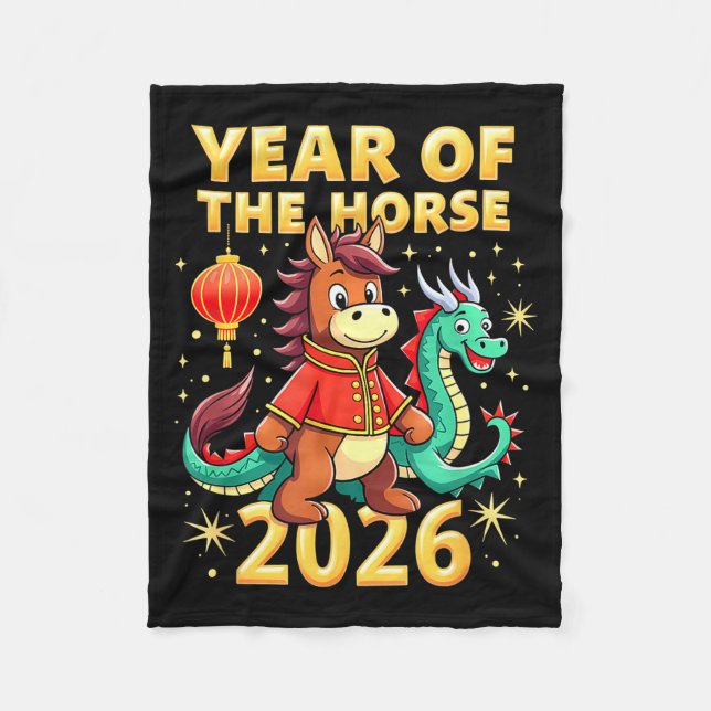 Chinese New Year 2026 Year Of The Horse  Fleecefilt (Framsidan)