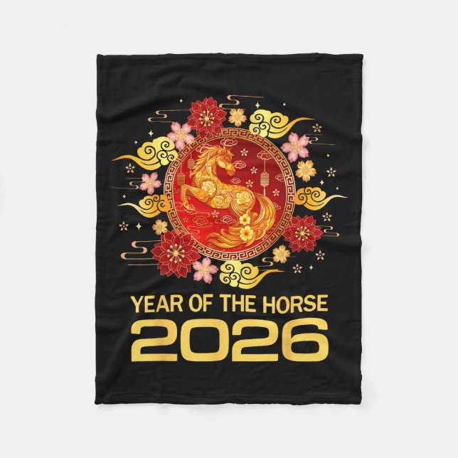 Chinese New Year 2026 Year Of The Horse  Fleecefilt (Framsidan)