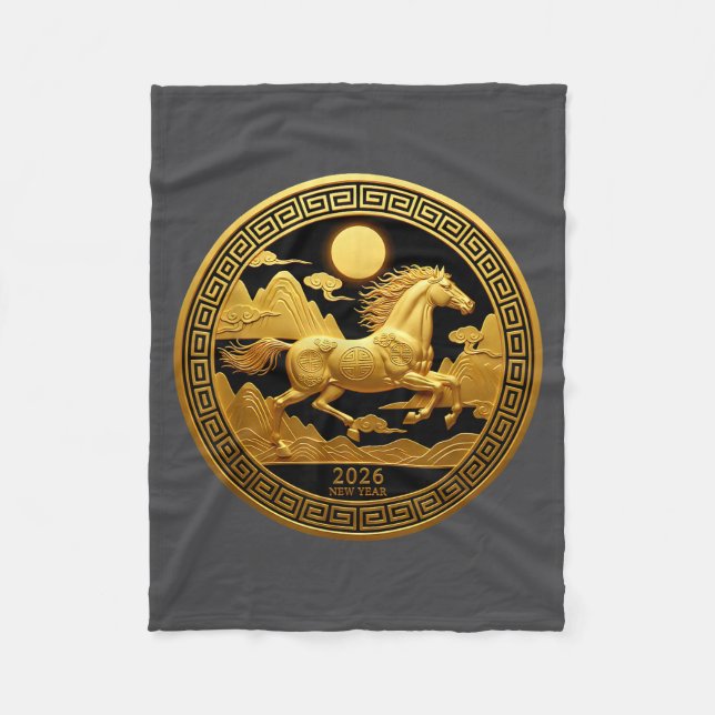 Chinese New Year 2026 Year Of The Horse  Fleecefilt (Framsidan)