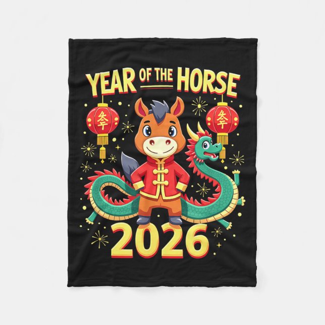 Chinese New Year 2026 Year Of The Horse  Fleecefilt (Framsidan)