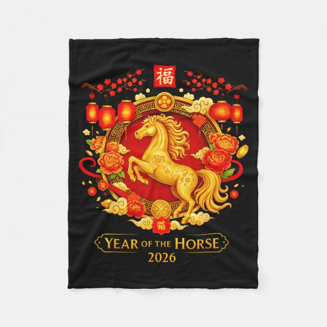 Chinese New Year 2026 Year Of The Horse  Fleecefilt (Framsidan)