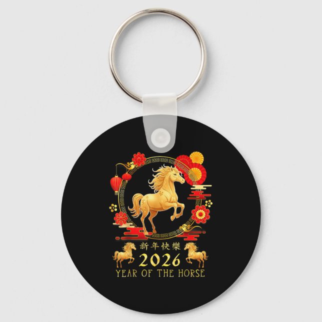 Chinese New Year 2026 Year Of The Horse For Women  Nyckelring (Framsida)