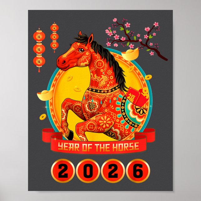 Chinese New Year 2026 Year Of The Horse Happy Luna Poster (Framsidan)