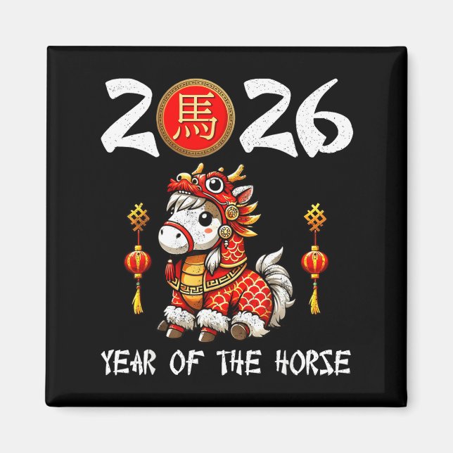 Chinese New Year 2026 Year Of The Horse Happy New  Magnet (Framsidan)