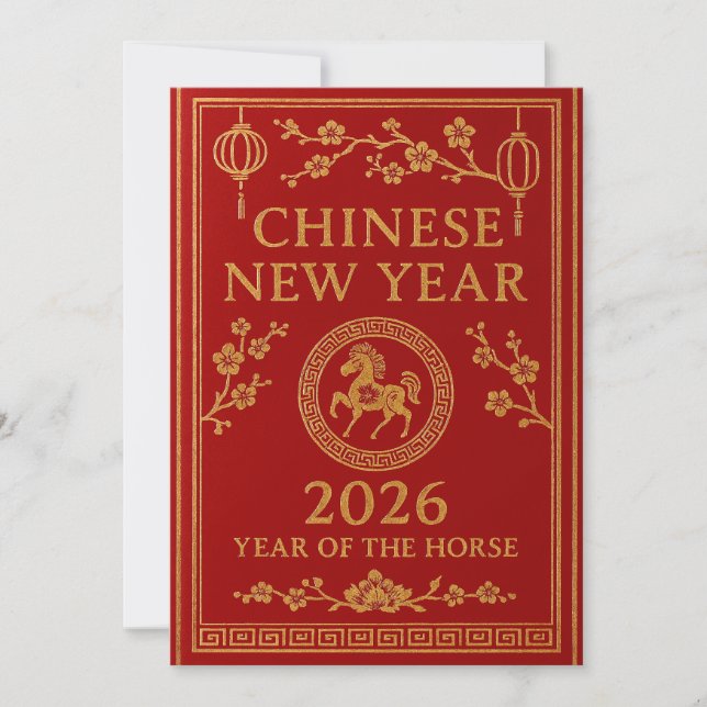 Chinese New Year 2026 - Year of the Horse Julkort (Framsida)