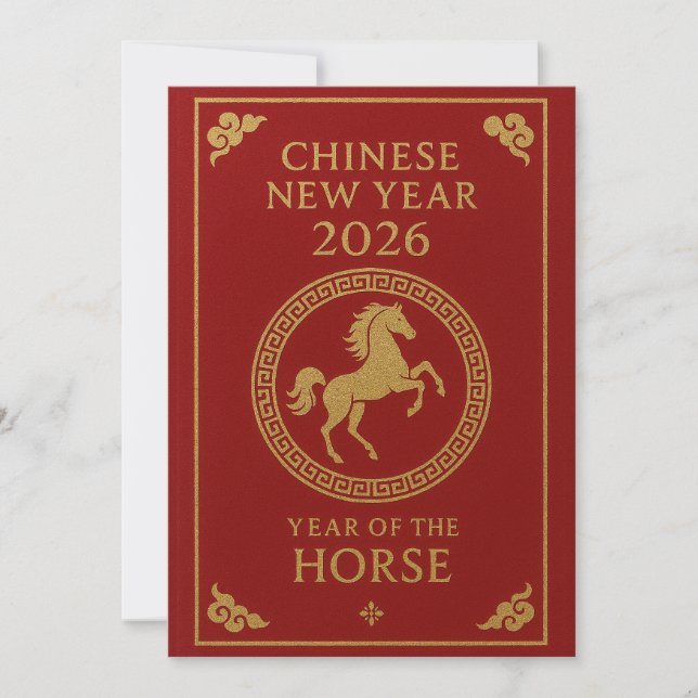 Chinese New Year 2026 - Year of the Horse Julkort (Framsida)
