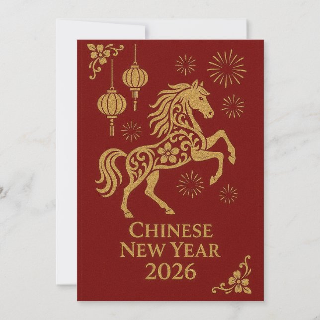 Chinese New Year 2026 - Year of the Horse Julkort (Framsida)