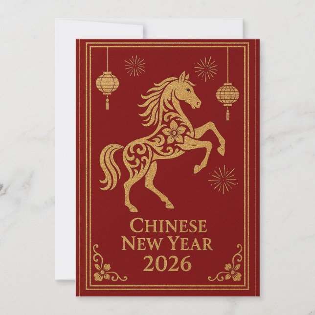Chinese New Year 2026 - Year of the Horse Julkort (Framsida)