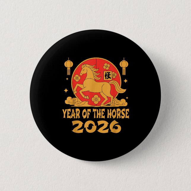 Chinese New Year 2026 Year Of The Horse  Knapp (Framsida)
