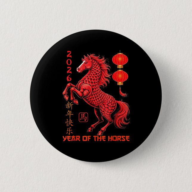 Chinese New Year 2026 Year Of The Horse  Knapp (Framsida)