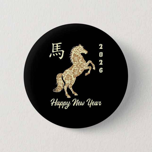 Chinese New Year 2026 Year Of The Horse  Knapp (Framsida)