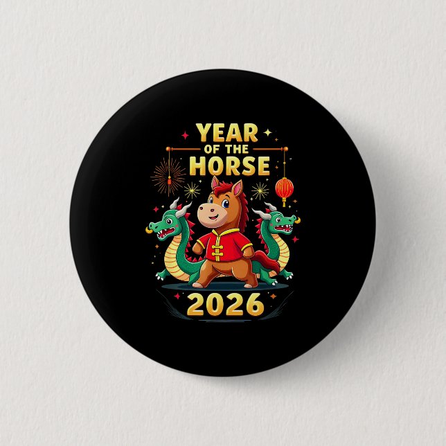 Chinese New Year 2026 Year Of The Horse  Knapp (Framsida)