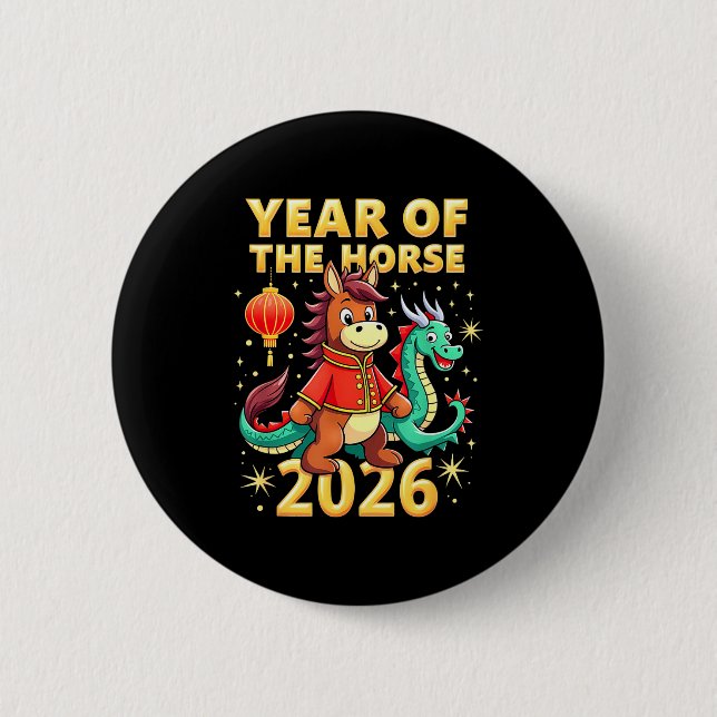 Chinese New Year 2026 Year Of The Horse  Knapp (Framsida)