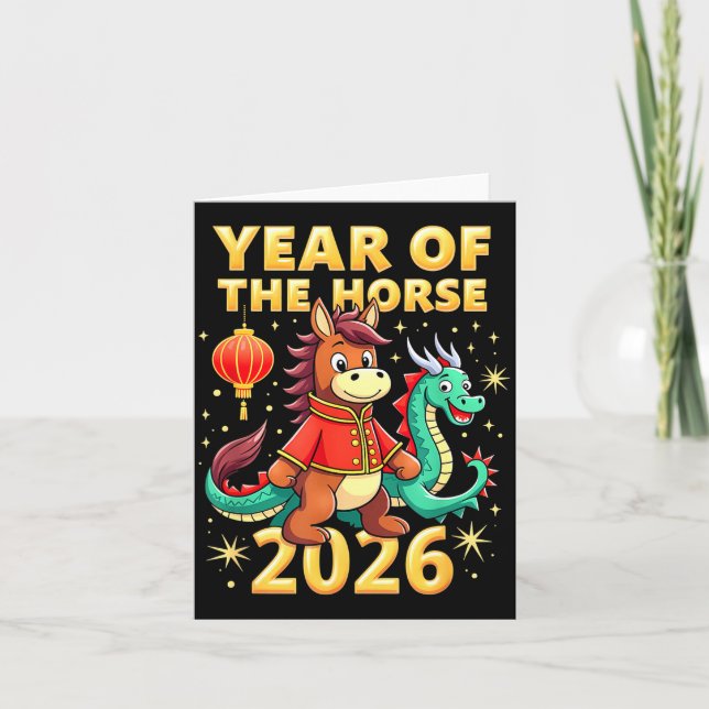 Chinese New Year 2026 Year Of The Horse  Kort (Framsida)