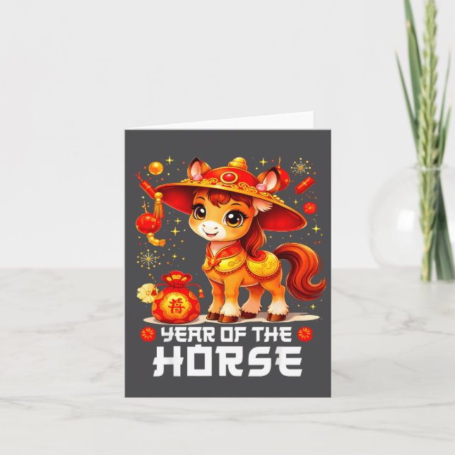 Chinese New Year 2026 Year Of The Horse  Kort (Framsida)