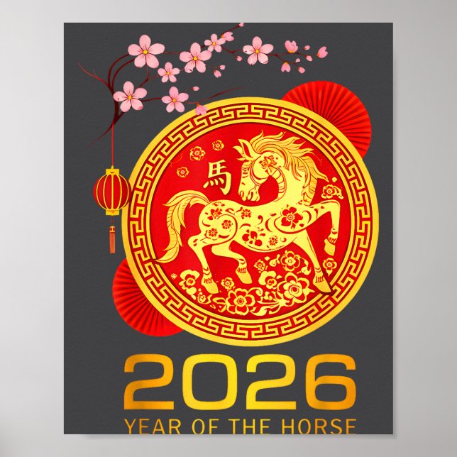 Chinese New Year 2026 Year Of The Horse Lunar New  Poster (Framsidan)