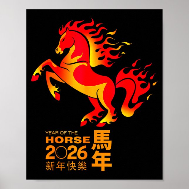 Chinese New Year 2026 Year Of The Horse New Year's Poster (Framsidan)
