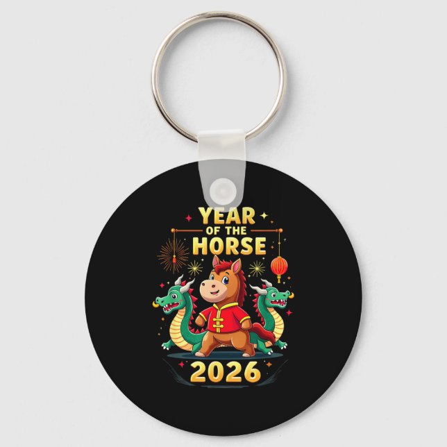 Chinese New Year 2026 Year Of The Horse  Nyckelring (Framsida)