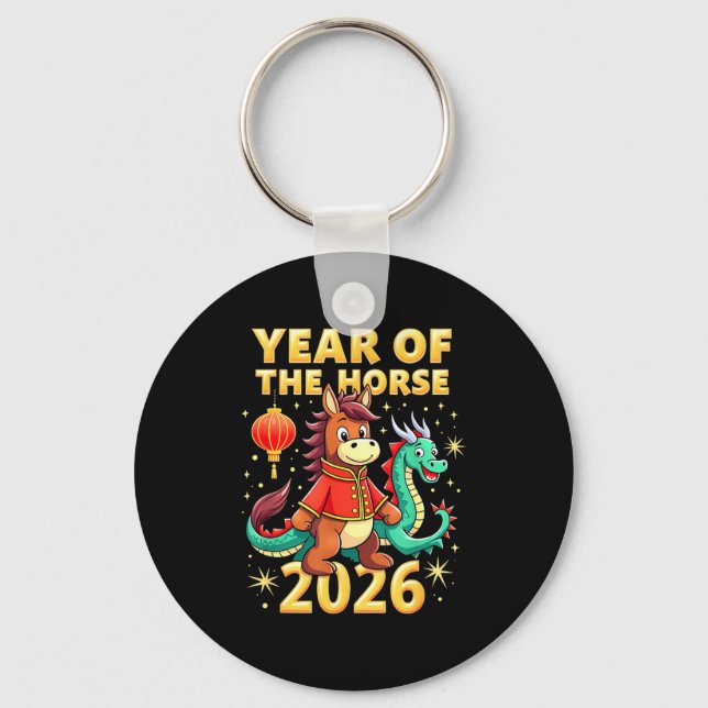 Chinese New Year 2026 Year Of The Horse  Nyckelring (Framsida)