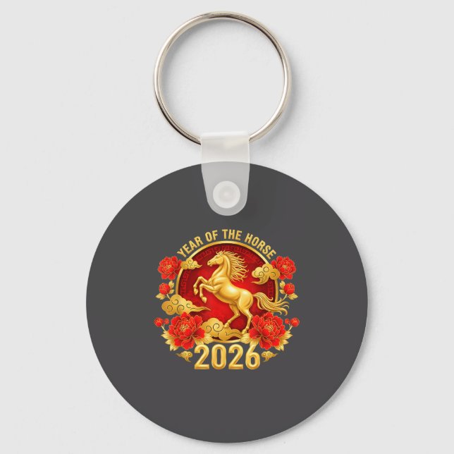 Chinese New Year 2026 Year Of The Horse  Nyckelring (Framsida)
