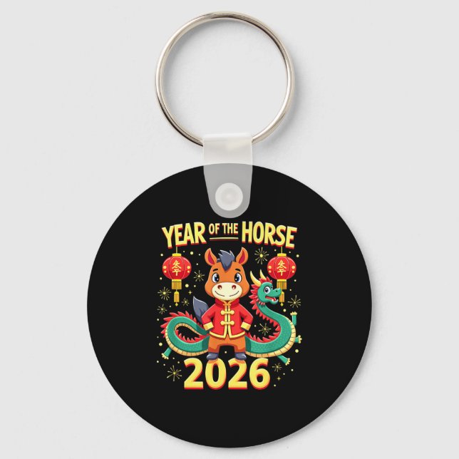 Chinese New Year 2026 Year Of The Horse  Nyckelring (Framsida)