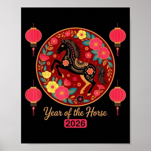 Chinese New Year 2026 Year Of-the Horse  Poster (Framsidan)