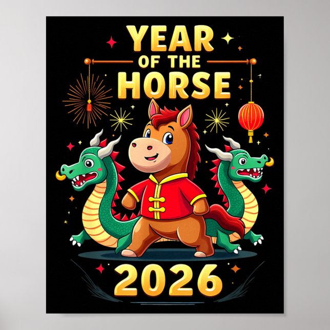 Chinese New Year 2026 Year Of The Horse  Poster (Framsidan)