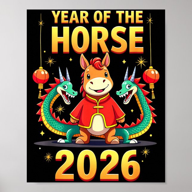 Chinese New Year 2026 Year Of The Horse  Poster (Framsidan)