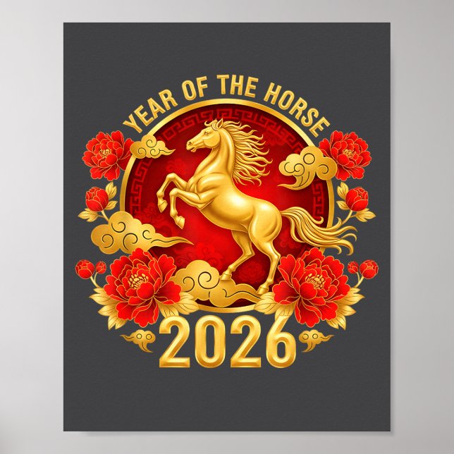 Chinese New Year 2026 Year Of The Horse  Poster (Framsidan)