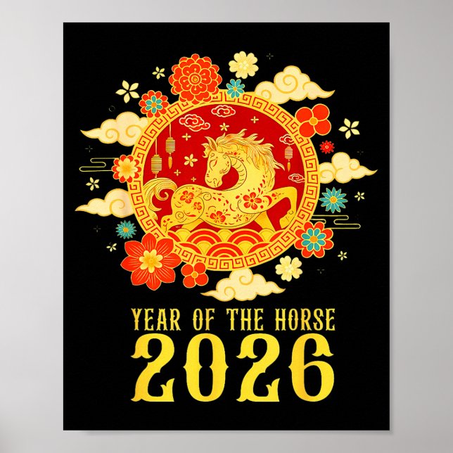 Chinese New Year 2026 Year Of The Horse  Poster (Framsidan)