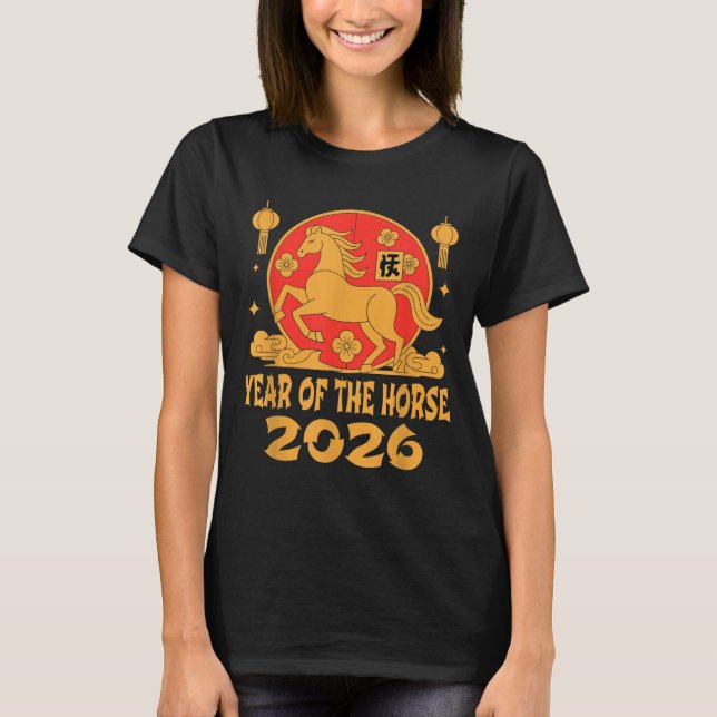Chinese New Year 2026 Year Of The Horse  T Shirt (Framsida)