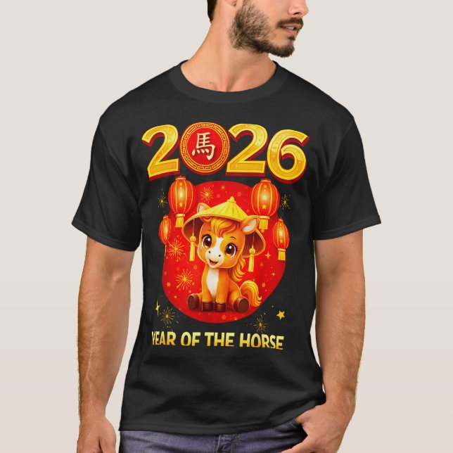 Chinese New Year 2026 Year Of The Horse  T Shirt (Framsida)