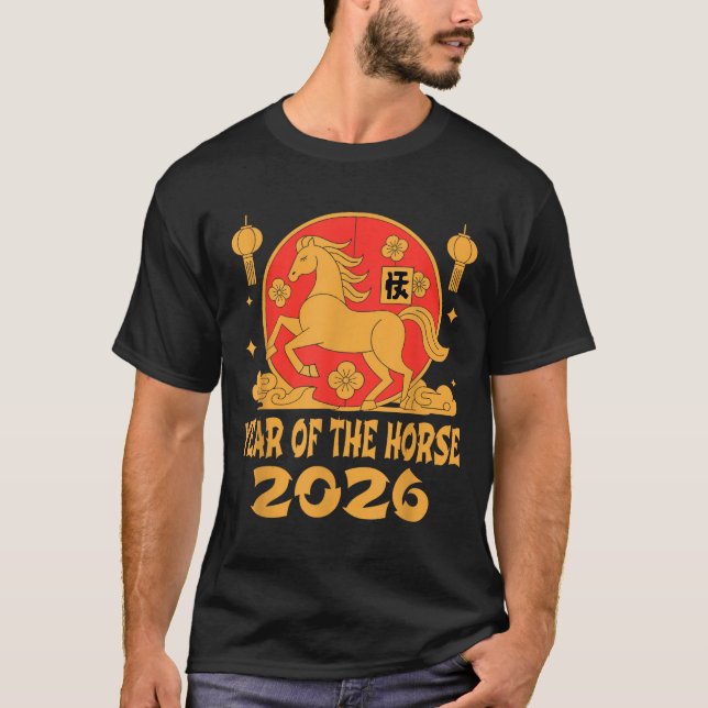 Chinese New Year 2026 Year Of The Horse  T Shirt (Framsida)