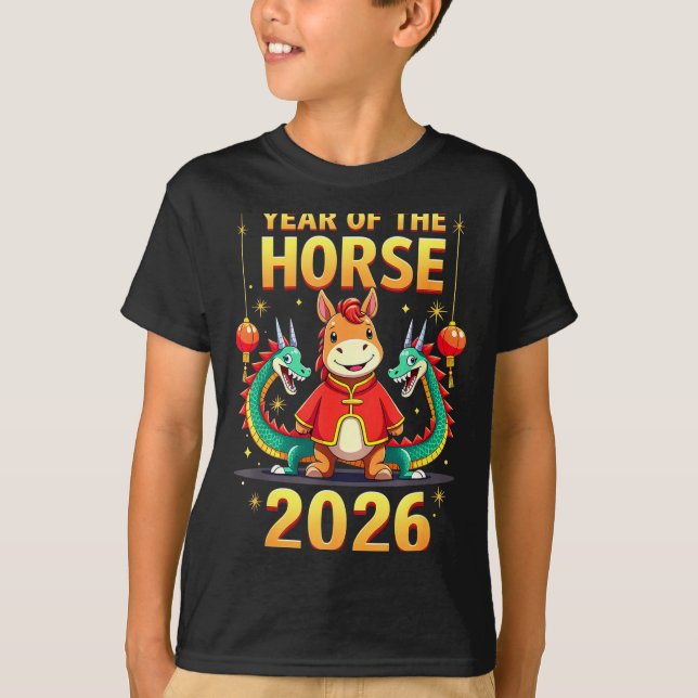 Chinese New Year 2026 Year Of The Horse  T Shirt (Framsida)
