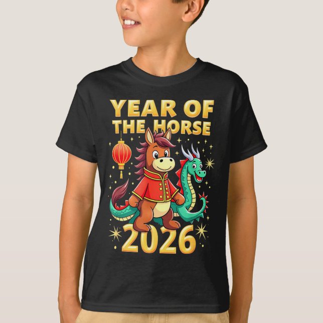 Chinese New Year 2026 Year Of The Horse  T Shirt (Framsida)