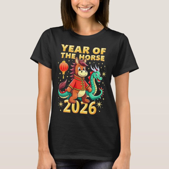 Chinese New Year 2026 Year Of The Horse  T Shirt (Framsida)